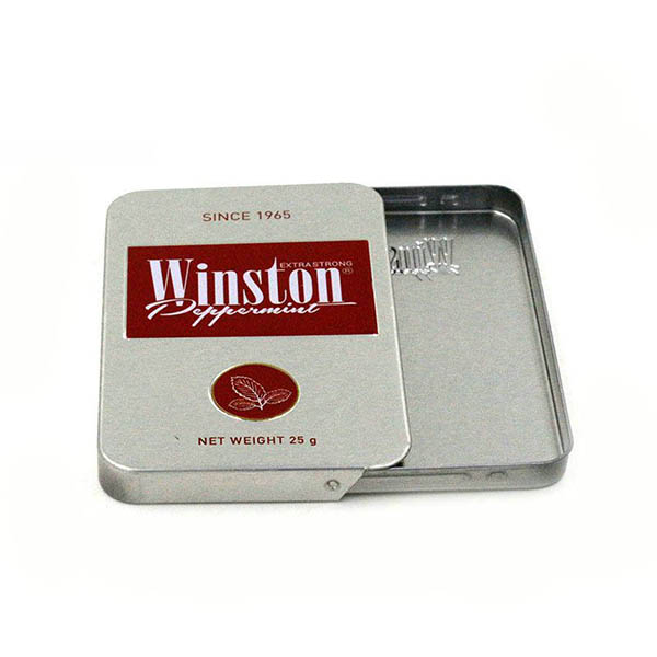 Metal hinged lid tin cans
