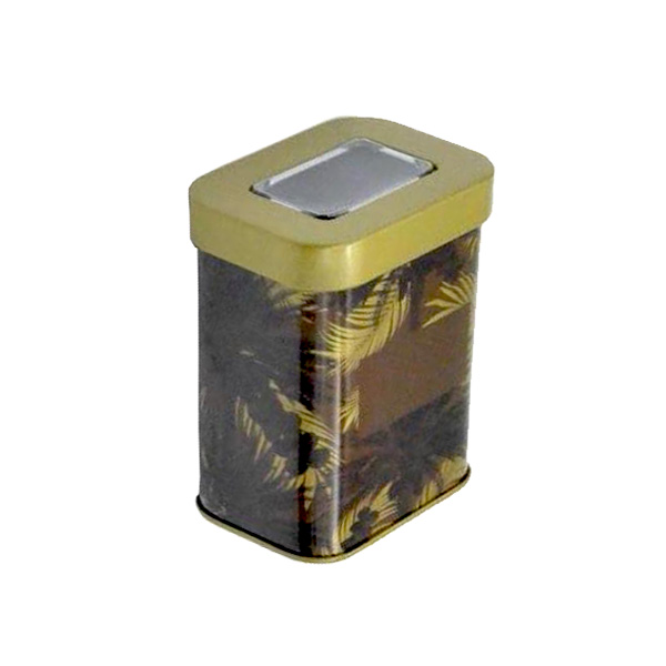 Metal tea tin caddy