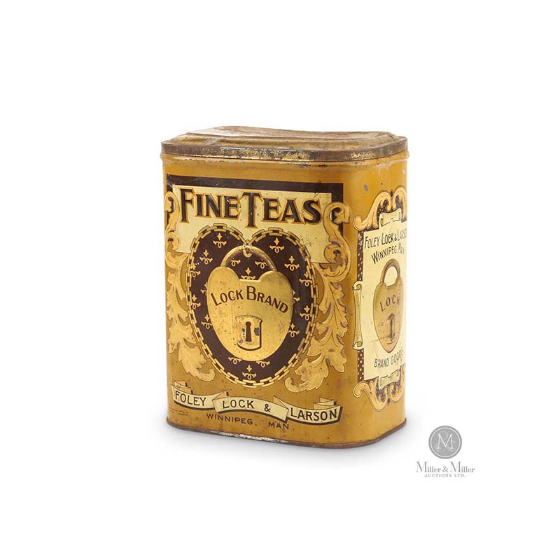 Gold tea tin can