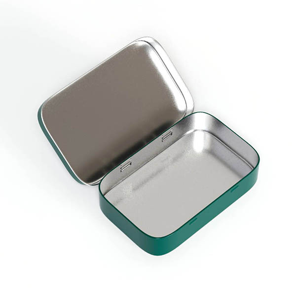 hinged lid tin box