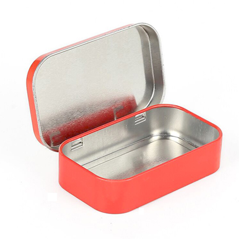 hinged lid tin box