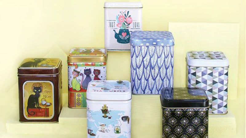 custom printed tea storage tin
