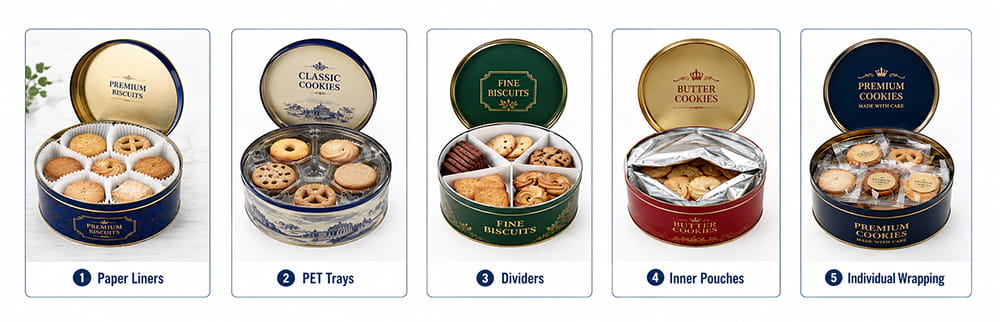 biscuit tin box inner packaging options