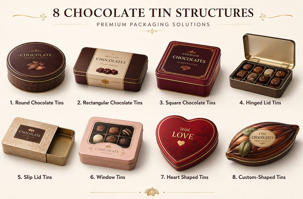 Chocolate tin structures Chocolate tin structures