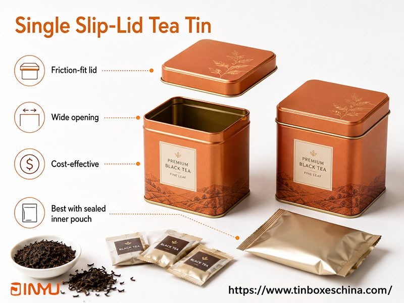 Single Slip-Lid Tea Tin