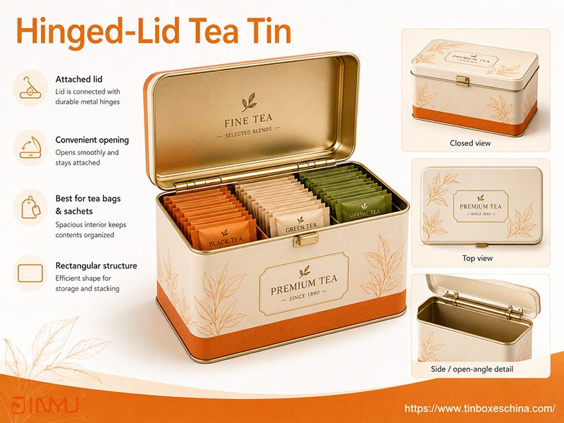Hinged-Lid Tea Tin