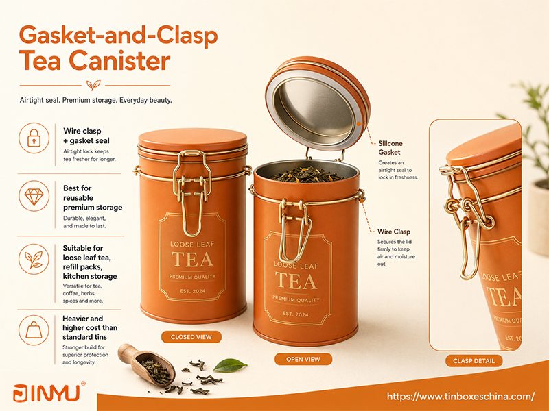 Gasket-and-Clasp Tea Canister
