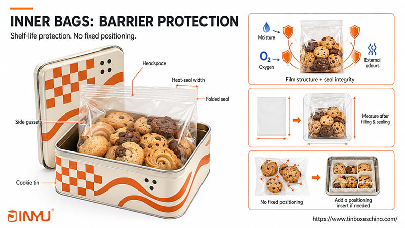 cookie tin box with inner bags