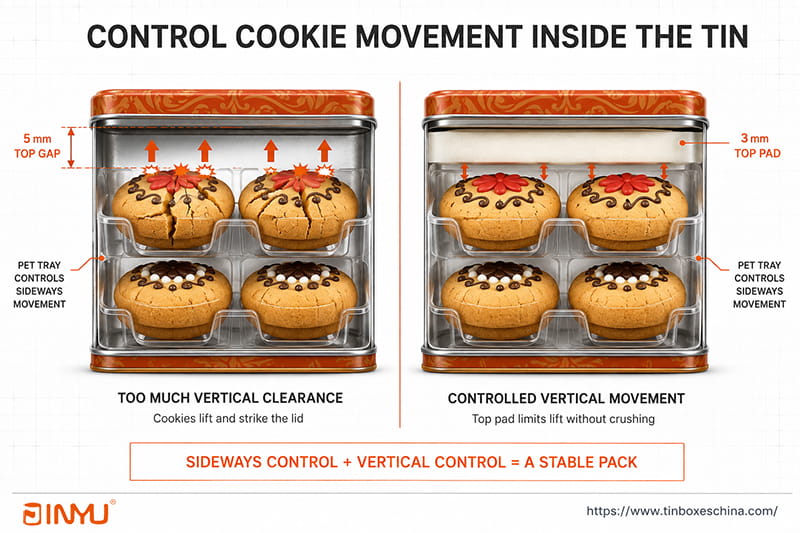 control cookie movement inside the tin