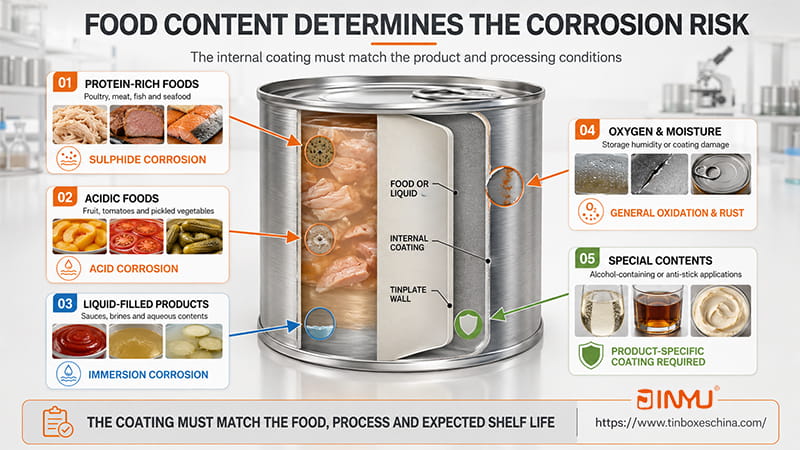 food content determines the corrosion risk