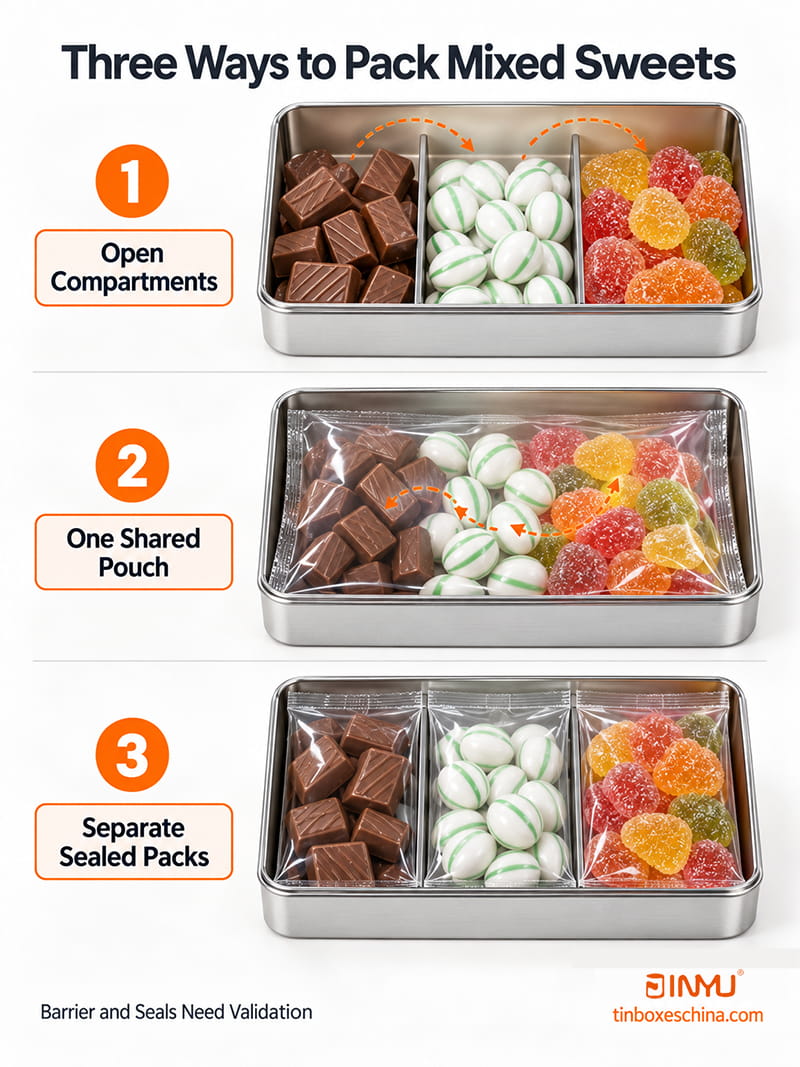 Three Ways to Pack Mixed Sweets